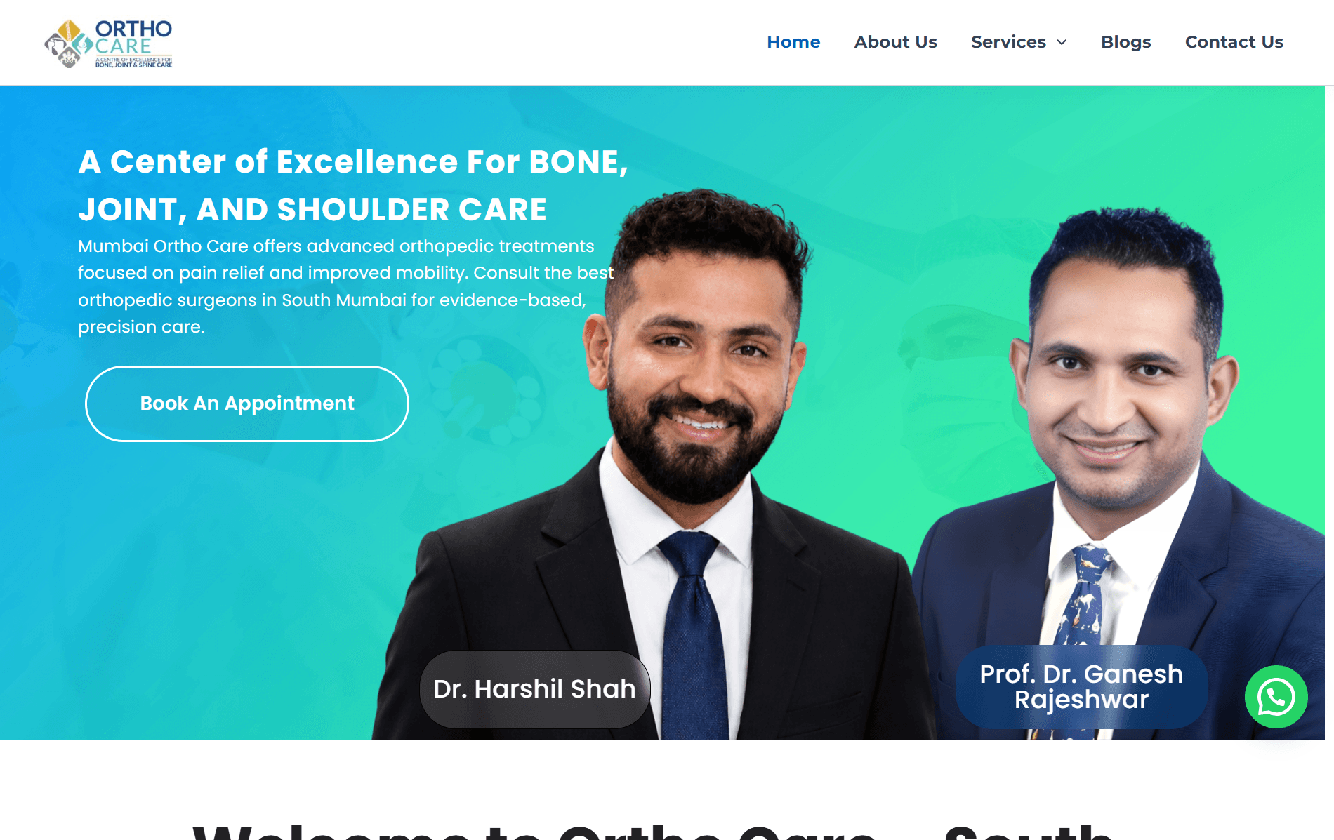 Mumbai Ortho Care clinic website
