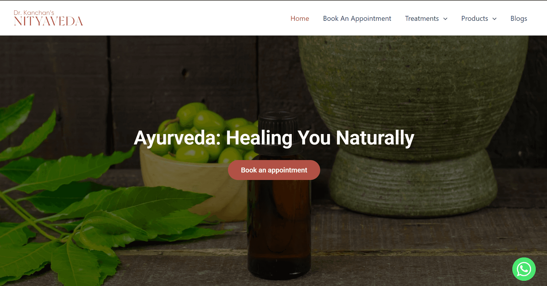 NityaVeda wellness e-commerce storefront